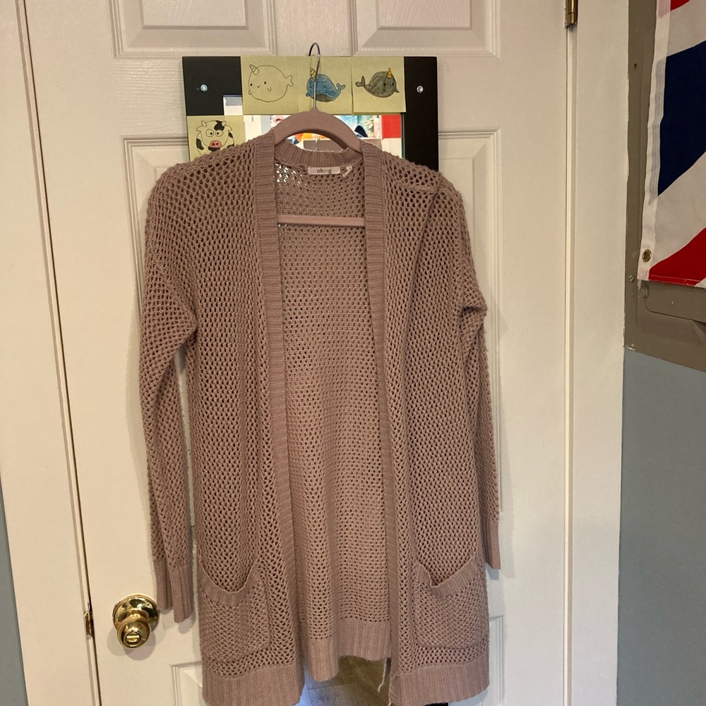 Cozy pink cardigan